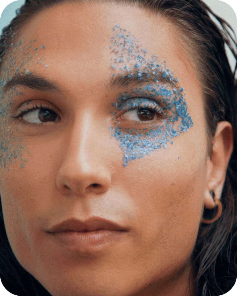 Purpurina azul biodegradable